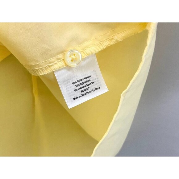 A New Approach ANA Women's Petite Size PL Yellow Button-Up Short-Sleeve Blouse - Picture 6 of 6